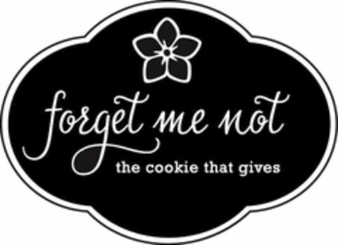 FORGET ME NOT THE COOKIE THAT GIVES Logo (USPTO, 05/14/2015)