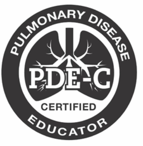 PULMONARY DISEASE EDUCATOR PDE-C CERTIFIED Logo (USPTO, 11.10.2017)