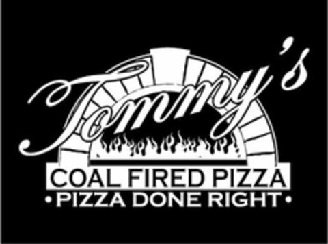 TOMMY'S COAL FIRED PIZZA PIZZA DONE RIGHT Logo (USPTO, 13.04.2011)