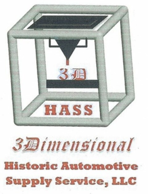 3D HASS 3DIMENSIONAL HISTORIC AUTOMOTIVE SUPPLY SERVICE, LLC Logo (USPTO, 07/16/2017)