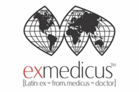 EXMEDICUS [IN LATIN: EX = FROM; MEDICUS= DOCTOR] Logo (USPTO, 05/30/2018)