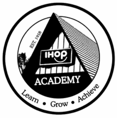 IHOP ACADEMY LEARN GROW ACHIEVE EST. 1958 Logo (USPTO, 14.01.2019)