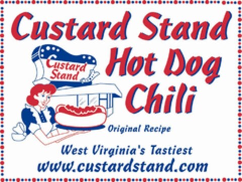 CUSTARD STAND HOT DOG CHILI ORIGINAL RECIPE WEST VIRGINIA'S TASTIEST WWW.CUSTARDSTAND.COM Logo (USPTO, 19.10.2009)