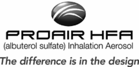 PROAIR HFA (ALBUTEROL SULFATE) INHALATION AEROSOL THE DIFFERENCE IS IN THE DESIGN Logo (USPTO, 04/26/2013)