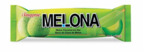 BINGGRAE MELONA MELON FLAVORED ICE BAR BARRE DE GLACE DE MELON Logo (USPTO, 04/01/2009)