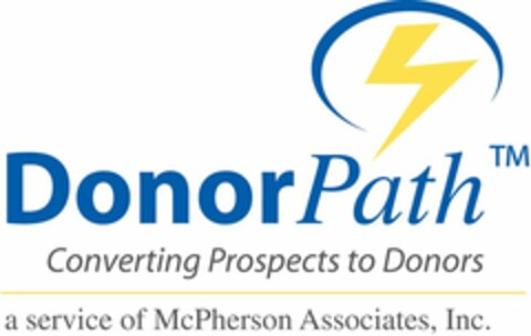 DONORPATH, CONVERTING PROSPECTS TO DONORS, A SERVICE OF MCPHERSON ASSOCIATES, INC. Logo (USPTO, 28.12.2009)