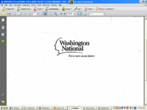 WASHINGTON NATIONAL FOR A MORE SECURE FUTURE Logo (USPTO, 09.02.2011)
