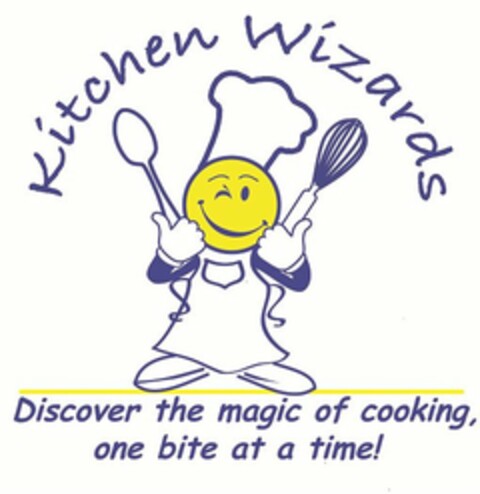 KITCHEN WIZARDS DISCOVER THE MAGIC OF COOKING, ONE BITE AT A TIME! Logo (USPTO, 16.07.2011)