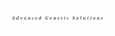 ADVANCED GENETIC SOLUTIONS Logo (USPTO, 08/06/2014)