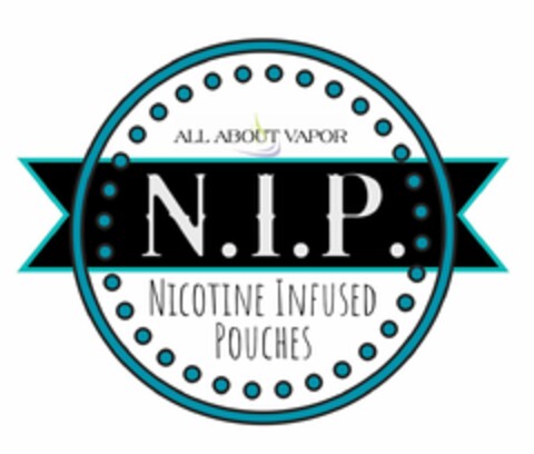 ALL ABOUT VAPOR N.I.P. NICOTINE INFUSED POUCHES Logo (USPTO, 07/17/2018)