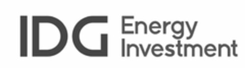 IDG ENERGY INVESTMENT Logo (USPTO, 09/12/2018)