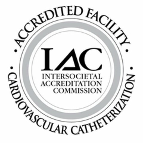 IAC INTERSOCIETAL ACCREDITATION COMMISSION · ACCREDITED FACILITY ·  · CARDIOVASCULAR CATHETERIZATION · Logo (USPTO, 10.07.2018)