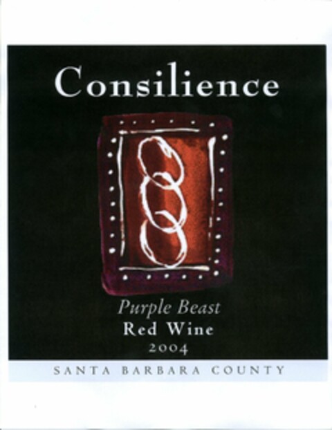 CONSILIENCE PURPLE BEAST RED WINE SANTA BARBARA COUNTY Logo (USPTO, 07.04.2010)