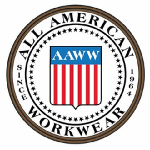 ALL AMERICAN WORKWEAR SINCE 1964 AAWW Logo (USPTO, 13.01.2012)