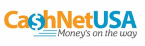 CA$HNETUSA MONEY'S ON THE WAY Logo (USPTO, 10.09.2013)