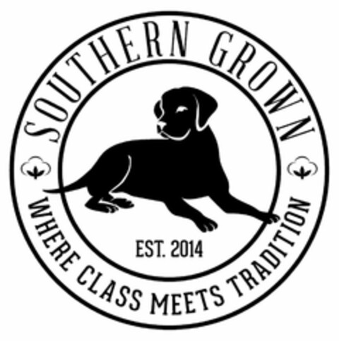 SOUTHERN GROWN WHERE CLASS MEETS TRADITION EST. 2014 Logo (USPTO, 03.04.2015)