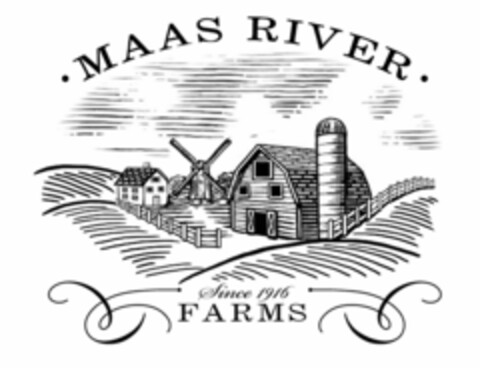 ·  MAAS RIVER · FARMS SINCE 1916 Logo (USPTO, 02.05.2016)