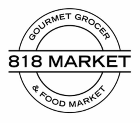 818 MARKET GOURMET GROCER & FOOD MARKET Logo (USPTO, 22.02.2018)