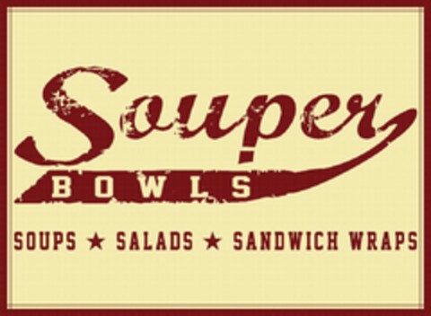 SOUPER BOWLS SOUPS SALADS SANDWICH WRAPS Logo (USPTO, 30.04.2010)