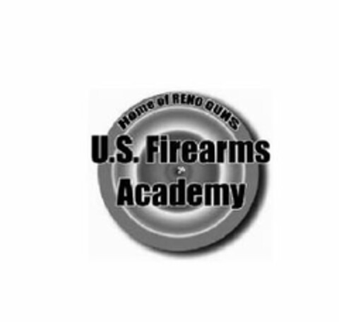 U.S. FIREARMS ACADEMY HOME OF RENO GUNS Logo (USPTO, 05.05.2010)