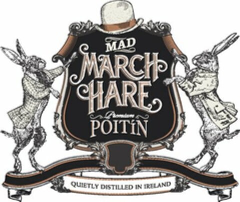 MAD MARCH HARE PREMIUM POITÍN QUIETLY DISTILLED IN IRELAND Logo (USPTO, 03.02.2015)