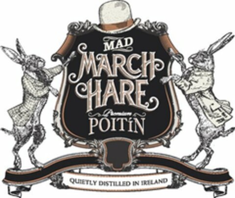 MAD MARCH HARE PREMIUM POITÍN QUIETLY DISTILLED IN IRELAND Logo (USPTO, 02/03/2015)