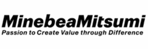 MINEBEAMITSUMI PASSION TO CREATE VALUE THROUGH DIFFERENCE Logo (USPTO, 11/29/2016)