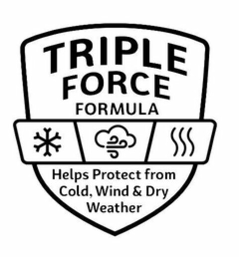 TRIPLE FORCE FORMULA HELPS PROTECT FROM COLD, WIND & DRY WEATHER Logo (USPTO, 25.06.2020)