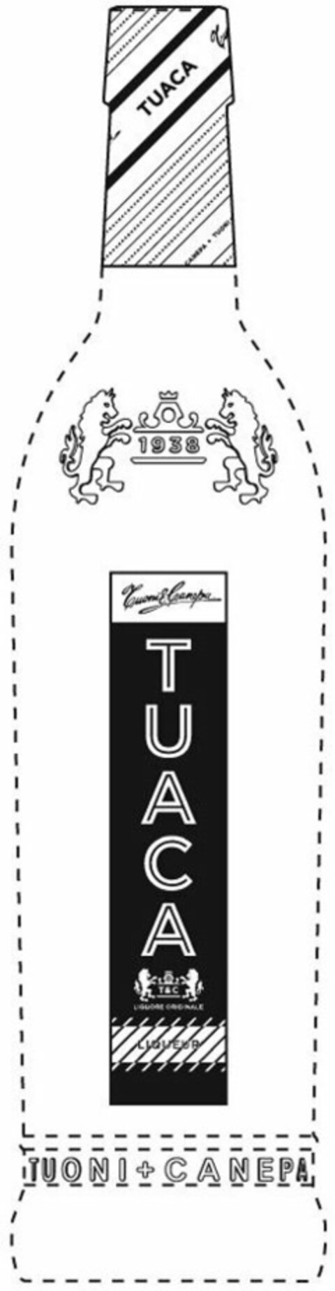 TUACA, TUONI & CANEPA, 1938, LIQUORE ORIGINALE, LIQUEUR Logo (USPTO, 04/06/2010)