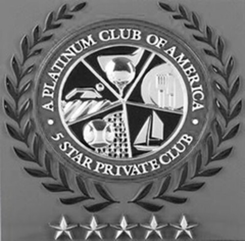 A PLATINUM CLUB OF AMERICA 5 STAR PRIVATE CLUB Logo (USPTO, 15.07.2013)