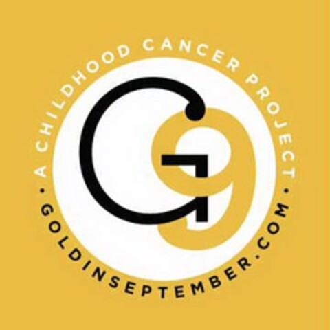 G9 · A CHILDHOOD CANCER PROJECT · GOLDINSEPTEMBER.COM Logo (USPTO, 09.12.2014)