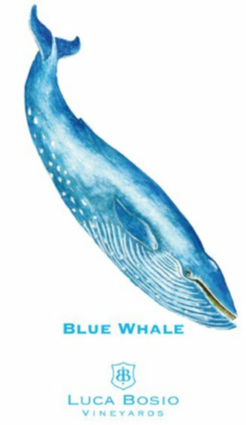 BLUE WHALE LUCA BOSIO VINEYARDS BB Logo (USPTO, 03/29/2017)