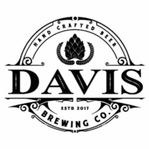 HAND CRAFTED BEER DAVIS BREWING CO. ESTD 2017 Logo (USPTO, 08/14/2017)