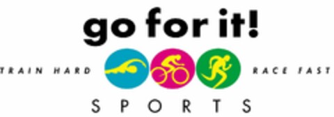 GO FOR IT! SPORTS TRAIN HARD RACE FAST Logo (USPTO, 26.02.2009)