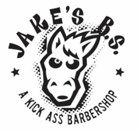 JAKE'S B.S. A KICK ASS BARBERSHOP Logo (USPTO, 06/10/2010)