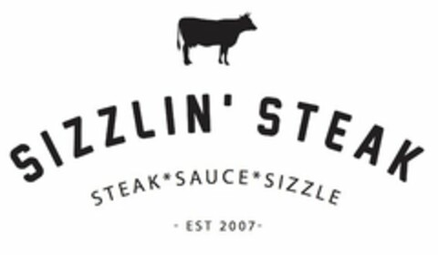 SIZZLIN' STEAK STEAK SAUCE SIZZLE EST 2007 Logo (USPTO, 11.01.2017)