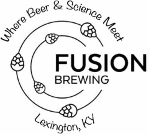 WHERE BEER & SCIENCE MEET FUSION BREWING LEXINGTON, KY Logo (USPTO, 02/07/2019)