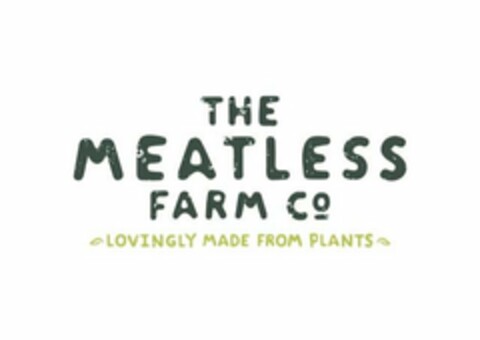 THE MEATLESS FARM CO LOVINGLY MADE FROMPLANTS Logo (USPTO, 05/23/2019)