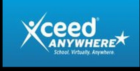 XCEED ANYWHERE SCHOOL. VIRTUALLY. ANYWHERE. Logo (USPTO, 07/16/2020)