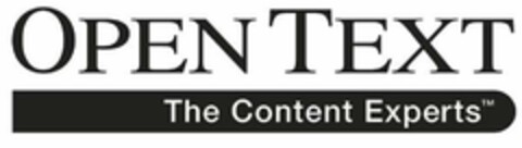 OPEN TEXT THE CONTENT EXPERTS Logo (USPTO, 23.03.2010)