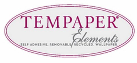 TEMPAPER ELEMENTS SELF ADHESIVE. REMOVABLE RECYCLED. WALLPAPER. Logo (USPTO, 04.09.2014)