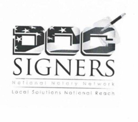 DOC SIGNERS NATIONAL NOTARY NETWORK LOCAL SOLUTIONS NATIONAL REACH Logo (USPTO, 06/05/2017)