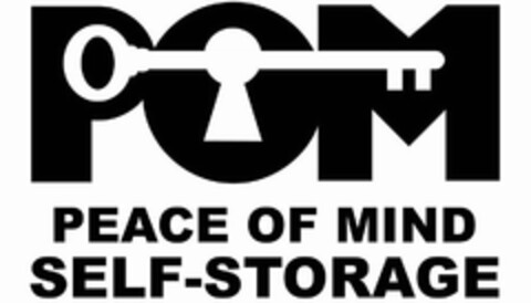 POM PEACE OF MIND SELF-STORAGE Logo (USPTO, 27.07.2017)