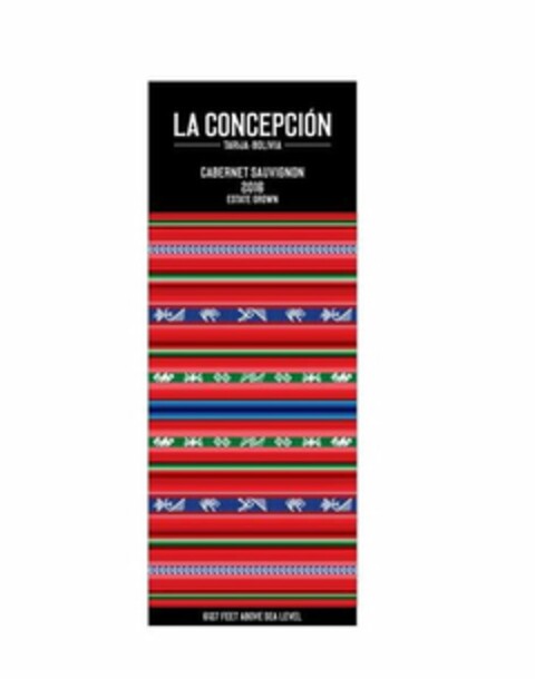 LA CONCEPCIÓN TARIJA-BOLIVIA CABERNET SAUVIGNON 2016 ESTATE GROWN 6127 FEET ABOVE SEA LEVEL Logo (USPTO, 21.08.2018)