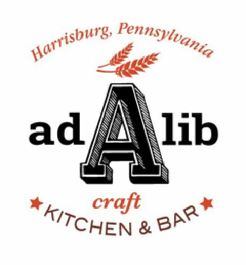 HARRISBURG, PENNSYLVANIA A AD LIB CRAFT KITCHEN & BAR Logo (USPTO, 23.10.2014)