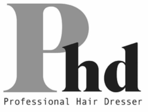 PHD PROFESSIONAL HAIR DRESSER Logo (USPTO, 05.03.2018)