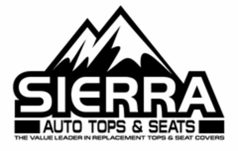 SIERRA AUTO TOPS & SEATS THE VALUE LEADER IN REPLACEMENT TOPS & SEAT COVERS Logo (USPTO, 06/20/2018)