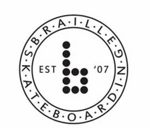 BRAILLE SKATEBOARDING B EST '07 Logo (USPTO, 01/03/2020)