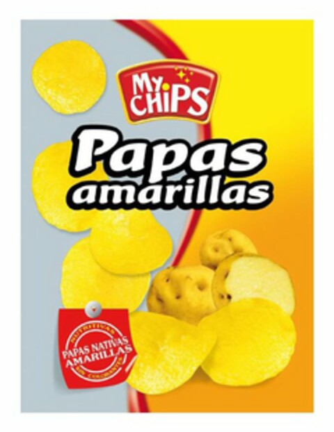 MY CHIPS PAPAS AMARILLAS NUTRITIVAS SIN COLORANTES PAPAS NATIVAS AMARILLAS Logo (USPTO, 05.06.2017)
