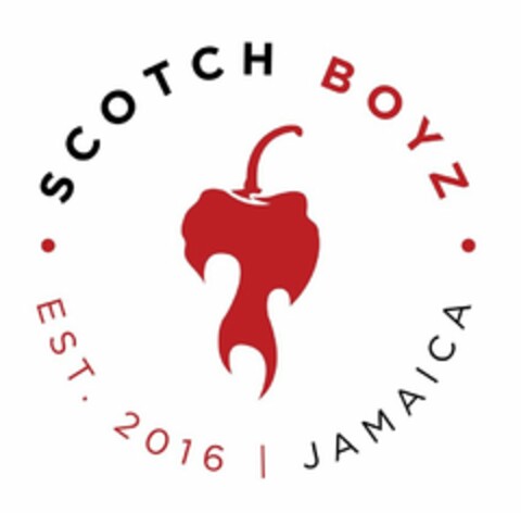 SCOTCH BOYZ EST. 2016 JAMAICA Logo (USPTO, 23.08.2020)